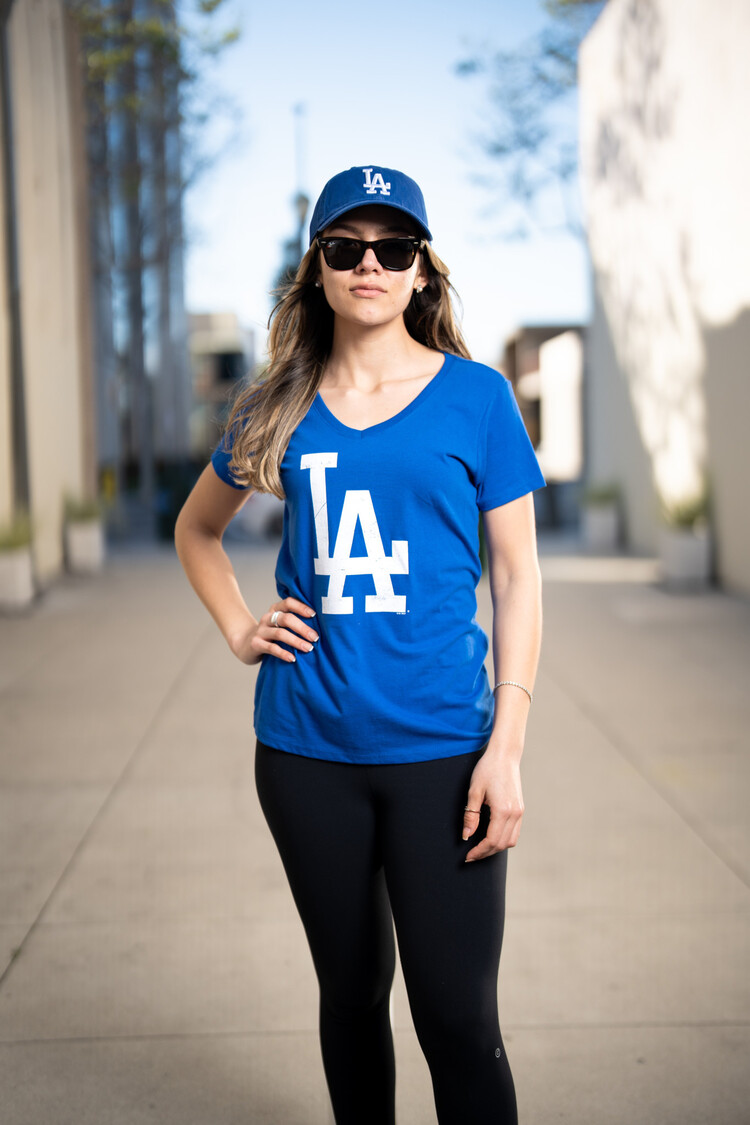 G-III LA Dodgers W GIII Alumni V-Neck Royal Primary LA