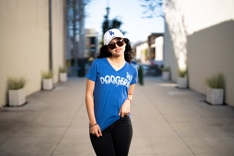 G-III LA Dodgers W GIII Key Move V-Neck