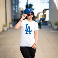 G-III LA Dodgers W GIII Endzone White Crew Primary LA