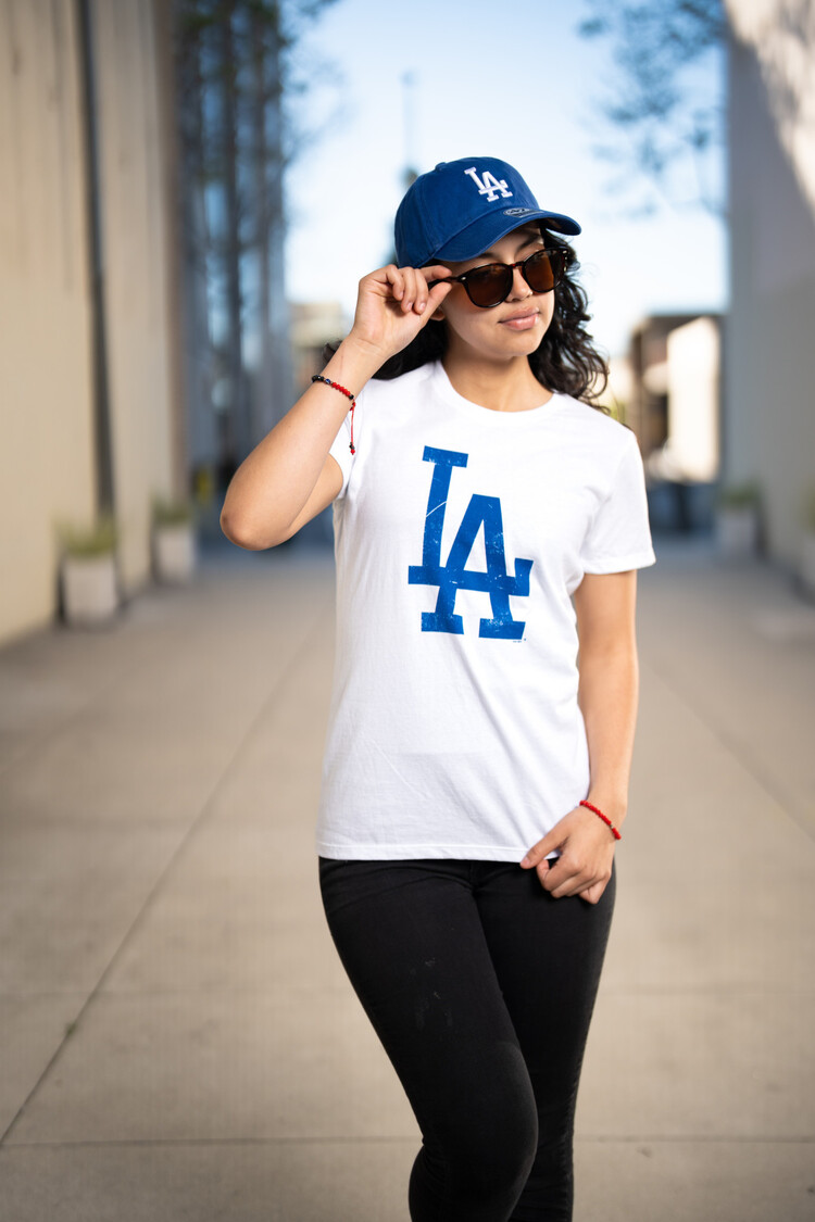 G-III LA Dodgers W GIII Endzone White Crew Primary LA