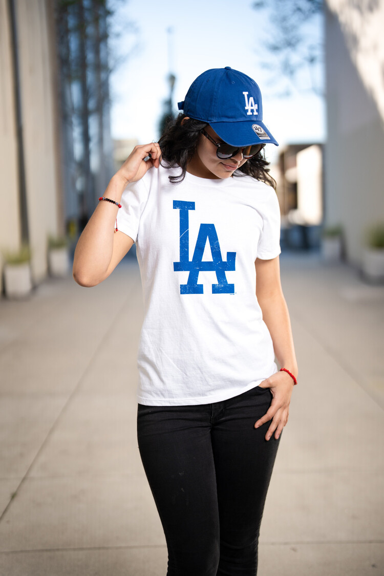 G-III LA Dodgers W GIII Endzone White Crew Primary LA