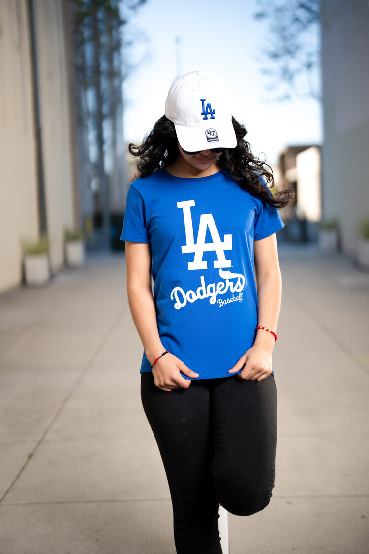 G-III LA Dodgers W GIII Endzone Royal Crew LA+Script