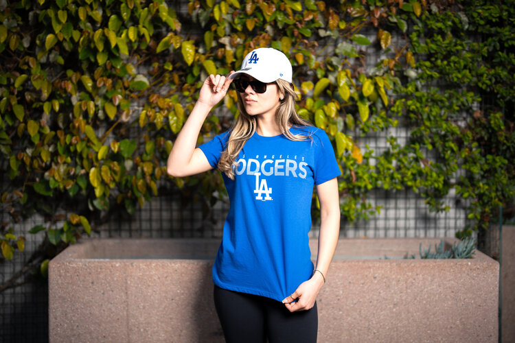 G-III LA Dodgers W GIII Endzone Royal Crew Block+LA