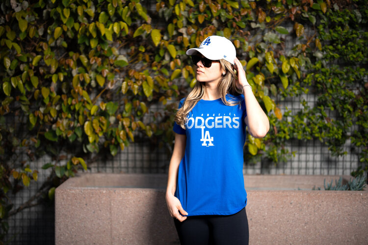 G-III LA Dodgers W GIII Endzone Royal Crew Block+LA