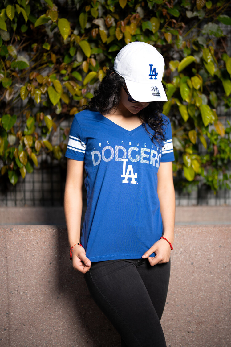 G-III LA Dodgers W GIII First Pick Royal V-Neck Block+LA