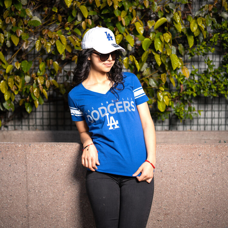 G-III LA Dodgers W GIII First Pick Royal V-Neck Block+LA