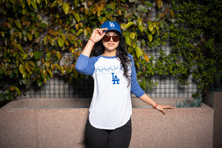 G-III LA Dodgers W GIII All Star Raglan Block+LA