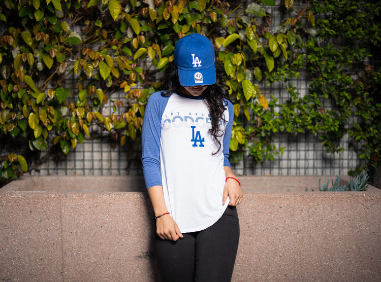 G-III LA Dodgers W GIII All Star Raglan Block+LA