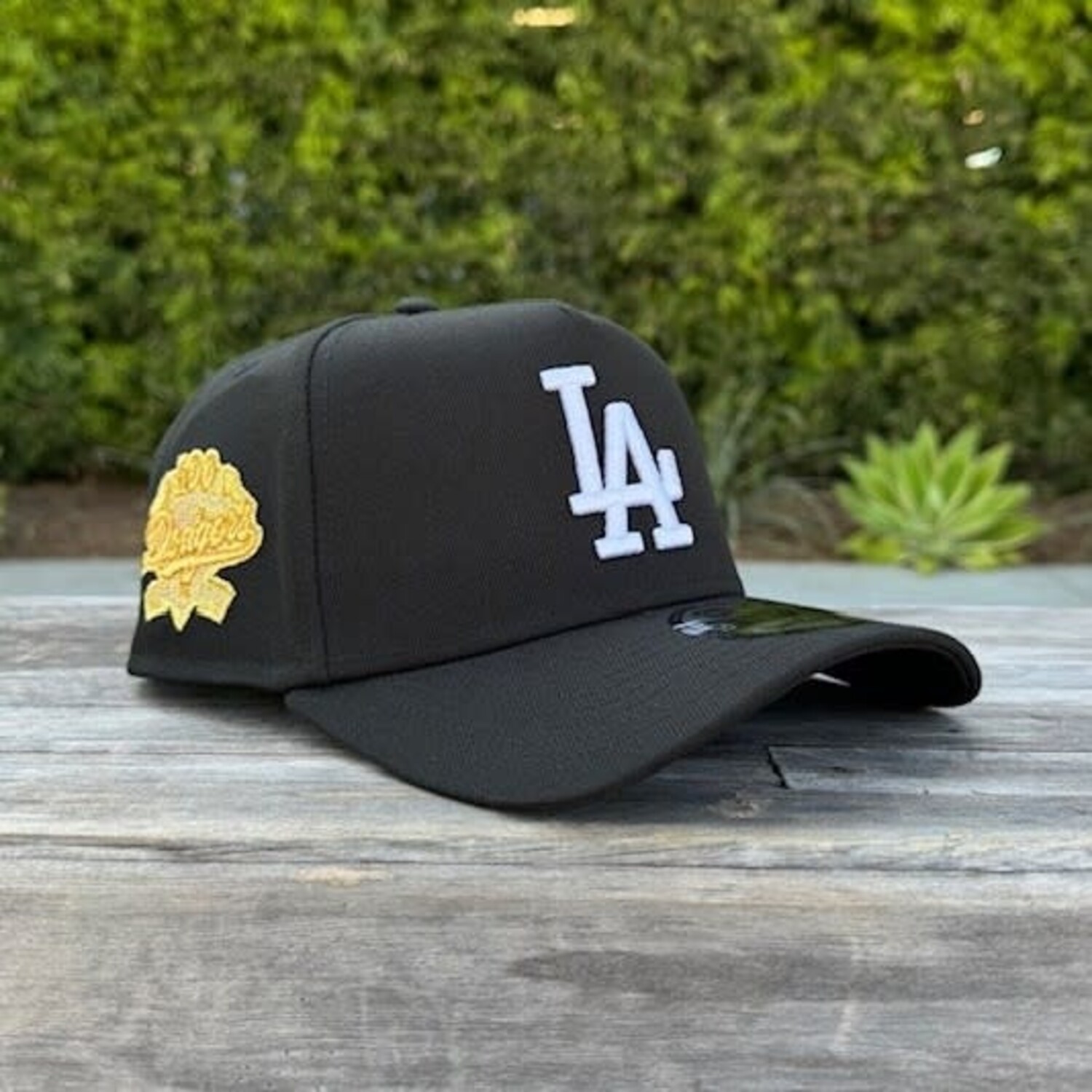 LA Dodgers Black 100th Anniversary 940 A-Frame Snapback - The