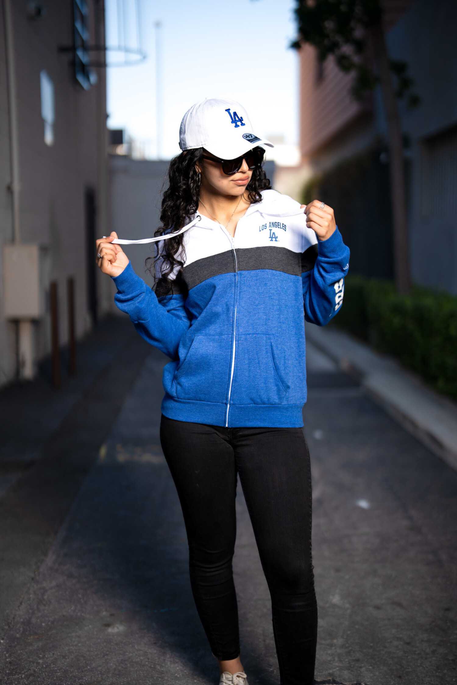 Los Angeles Dodgers W NE F/Z Color Block Hoodie - The Locker