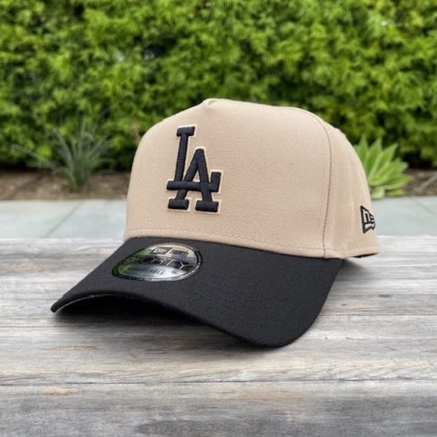 LA Khaki/Black Khaki Outline 940 A-Frame Snapback - The Locker