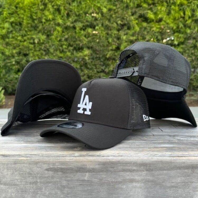 New Era LA Dodgers Black White Trucker Mesh 940 A-Frame