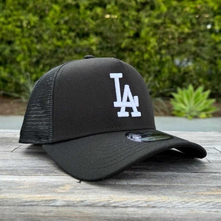 New Era LA Dodgers Black White Trucker Mesh 940 A-Frame