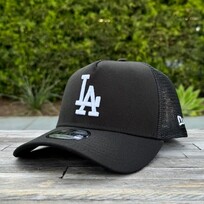 New Era LA Dodgers Black White Trucker Mesh 940 A-Frame