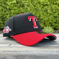 New Era Texas Rangers Black/Red RW 50th Anniv 940 A-Frame