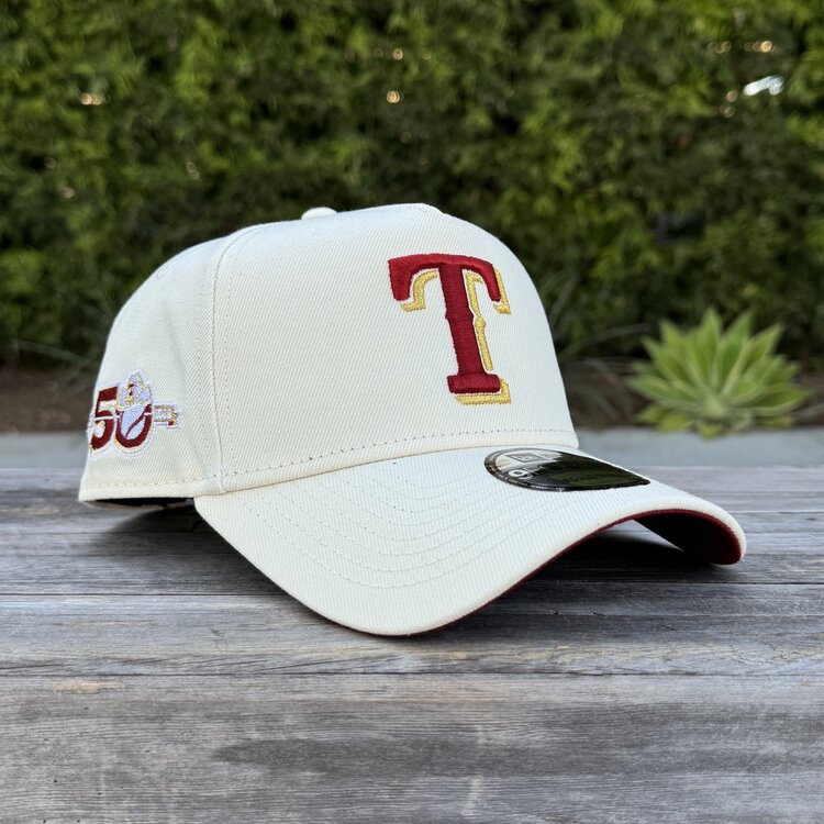 New Era Texas Rangers Ivory 50th Anniv Red UV 940 A-Frame