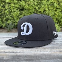 New Era Dodgers Black White "D" 950