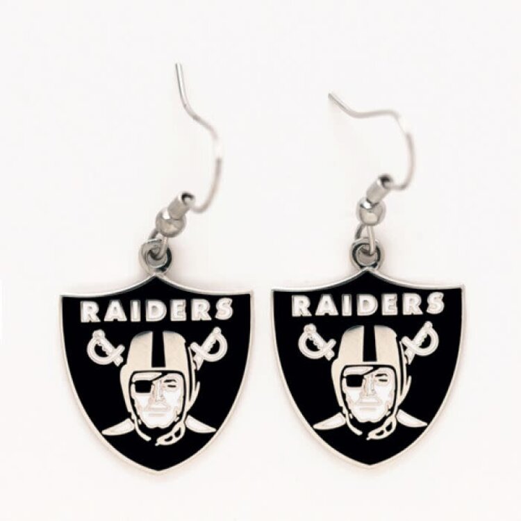 Wincraft Raiders Shield Logo Dangle Earrings