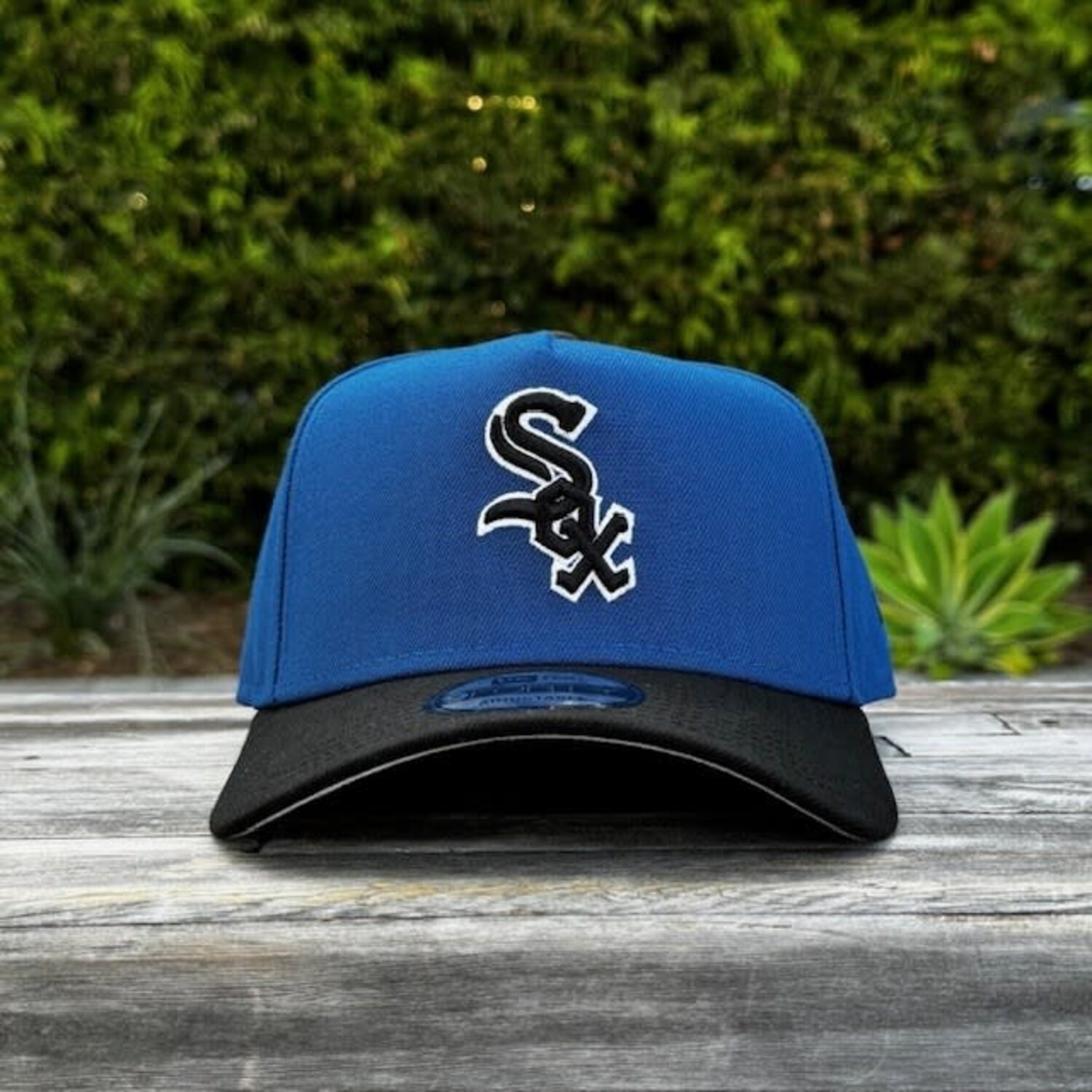 Chicago White Sox Indigo/Black White Outline 940 A-Frame Snapback