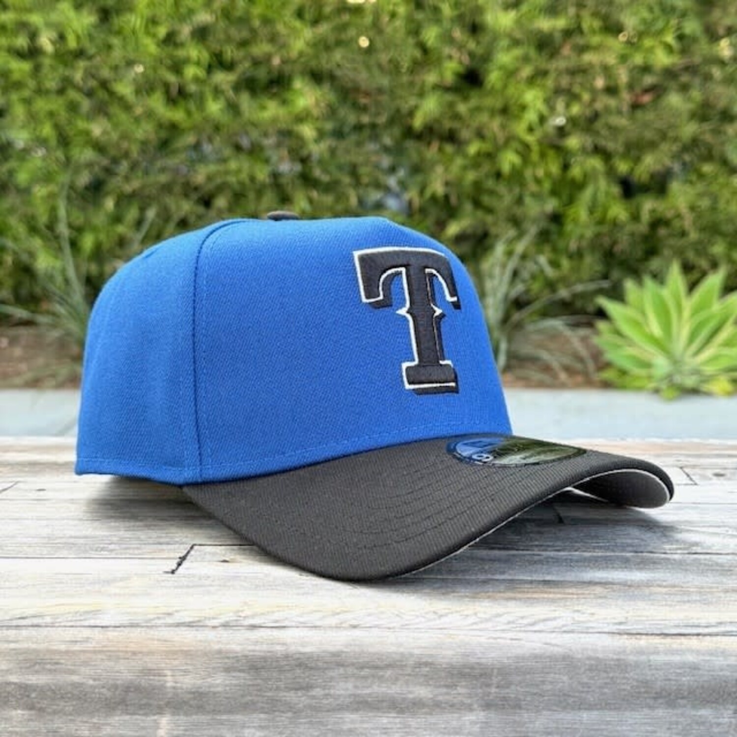 Texas Rangers Indigo/Black White Outline 940 A-Frame Snapback