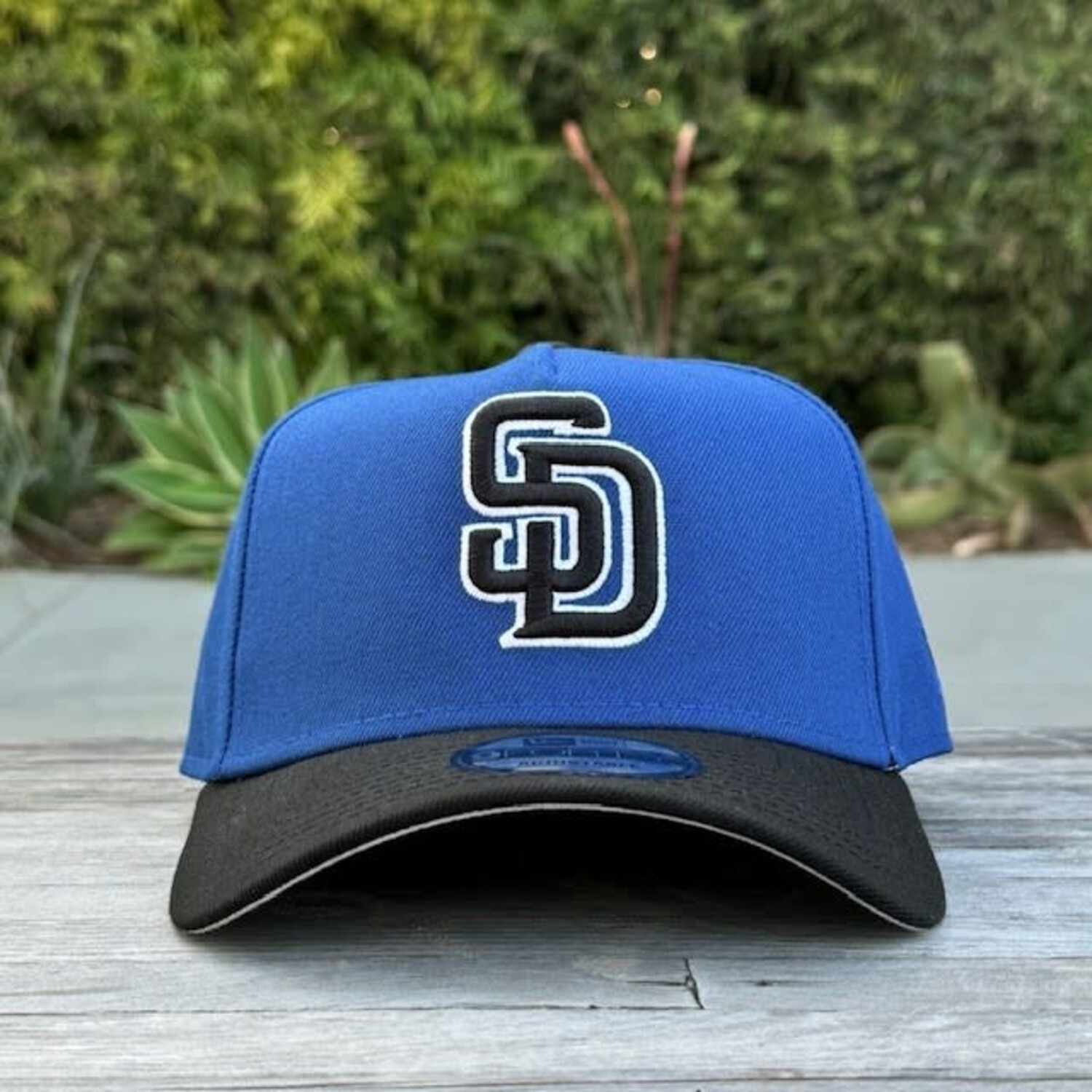 SD Padres Indigo/Black White Outline 940 A-Frame Snapback - The