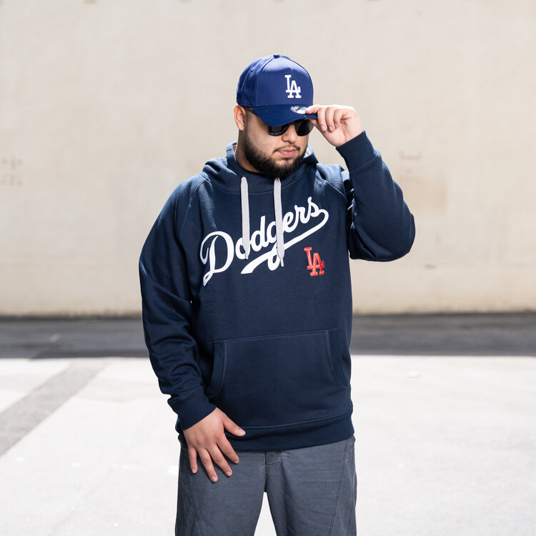 Antigua LA Dodgers Pullover Hoodie Navy w/Red LA