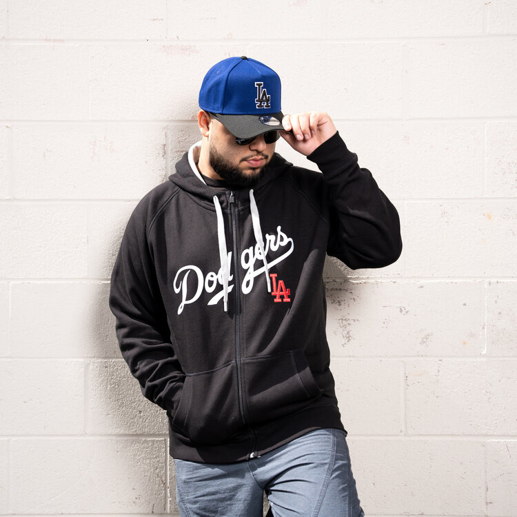 Antigua LA Dodgers Full-Zip Black w/Red LA