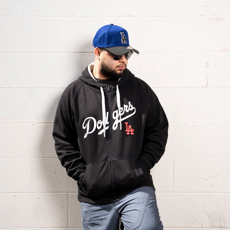 Antigua LA Dodgers Full-Zip Black w/Red LA
