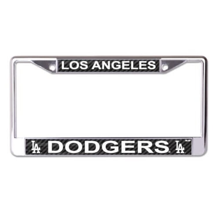 Wincraft Dodgers Chrome Carbon License Plate Frame