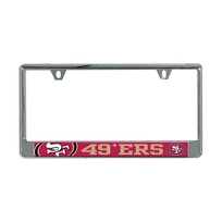 Wincraft 49ers Chrome Team Color Acrylic Inserts License Plate Frame