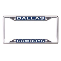 Wincraft Cowboys Chrome Team Color Silver Acrylic Inserts License Plate Frame