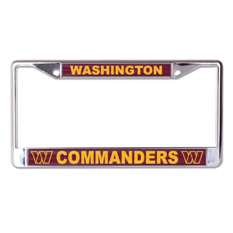 Wincraft Washington Commanders Chrome Team Color Acrylic Inserts License Plate Frame