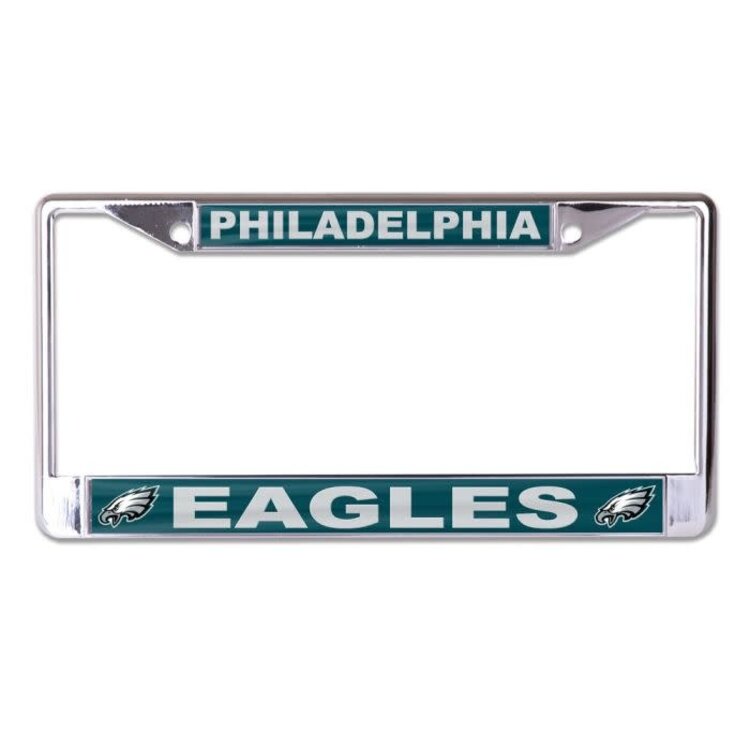 Wincraft Eagles Chrome Team Color Acrylic Inserts License Plate Frame