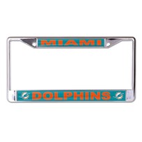Wincraft Dolphins Chrome Team Color Acrylic Inserts License Plate Frame