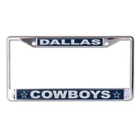 Wincraft Cowboys Chrome Team Color Stars Silver Acrylic Inserts License Plate Frame