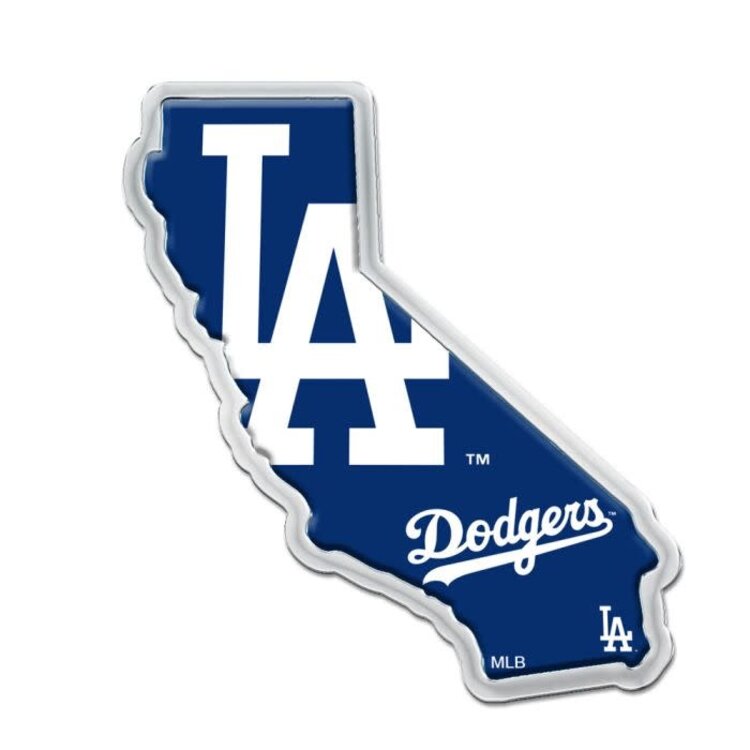 Wincraft LA Dodgers State Chrome Acrylic Domed Insert Auto Emblem