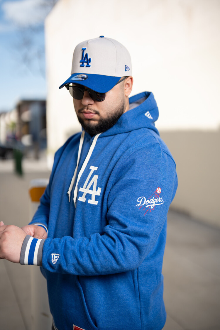 New Era Dodgers NE Men's Throwback Hoodie Royal