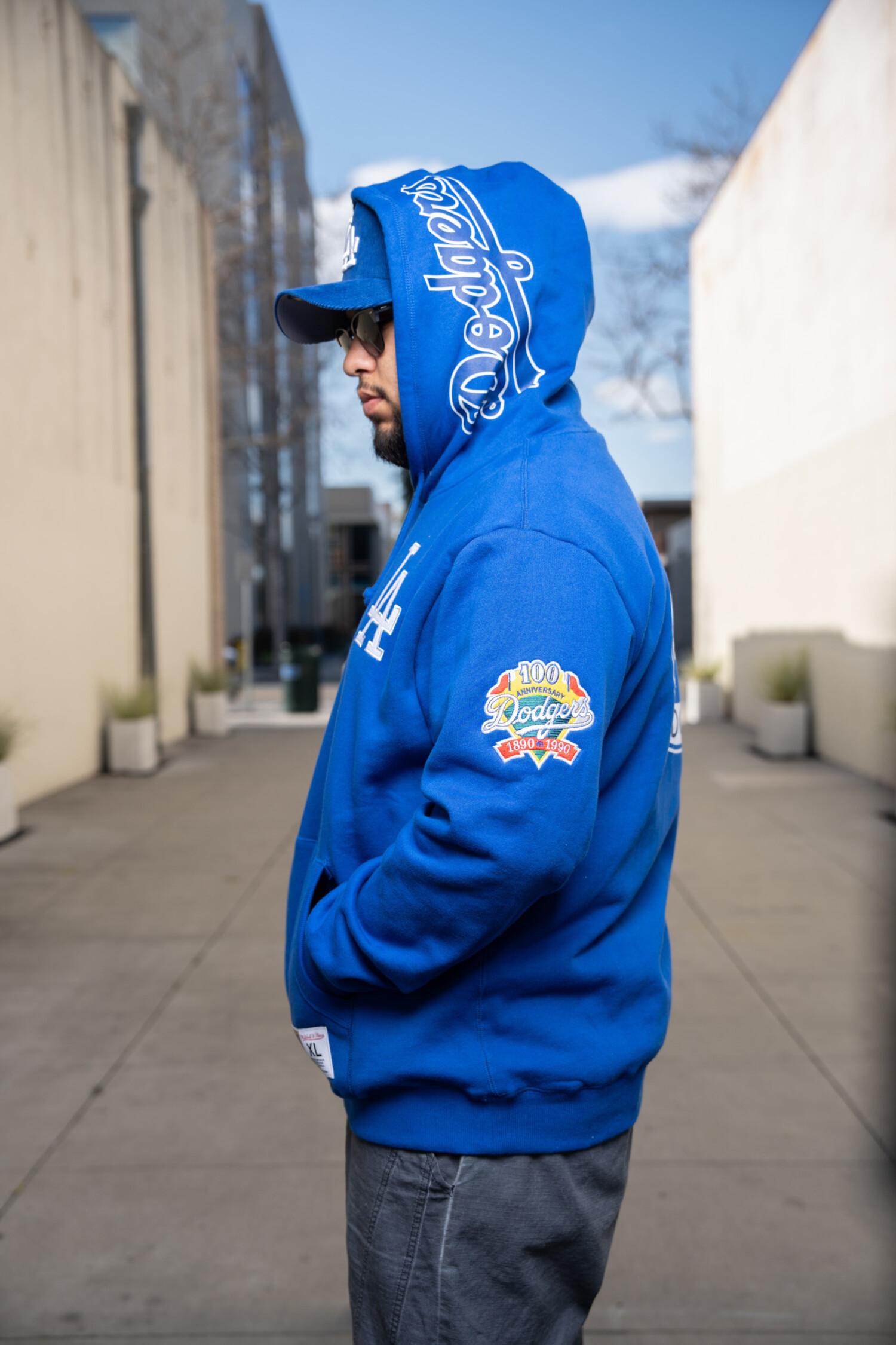 Mitchell and Ness LA Dodgers M N City Collection Fleece Hoodie