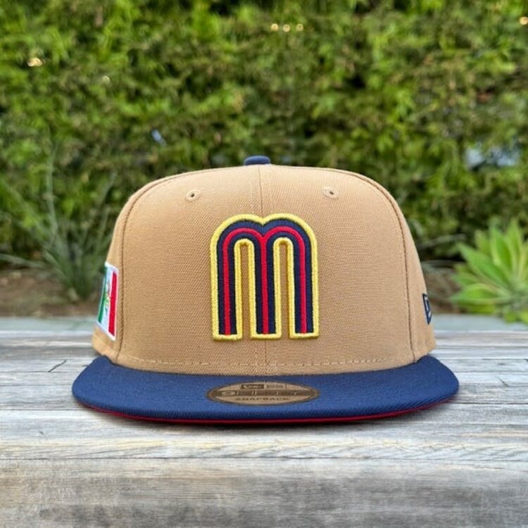 New Era Mexico Khaki/ Navy "M" w/Flag 950 Snapback