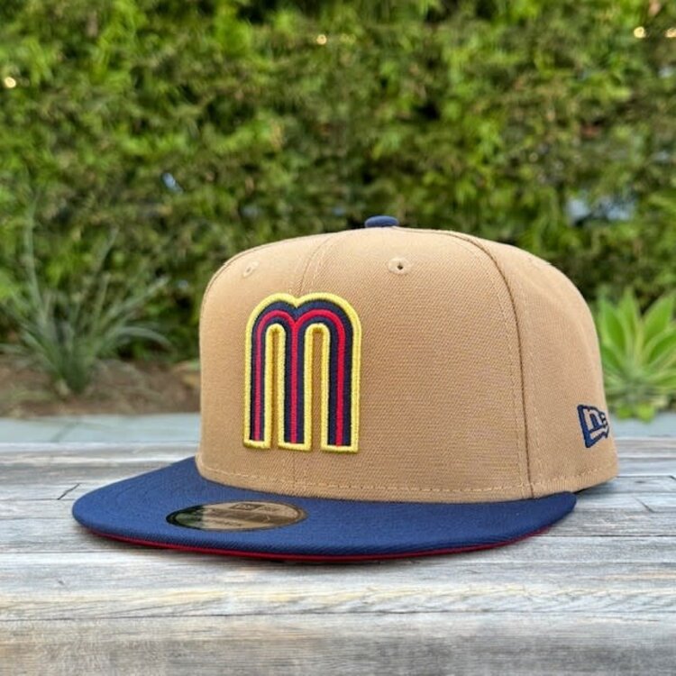 New Era Mexico Khaki/ Navy "M" w/Flag 950 Snapback