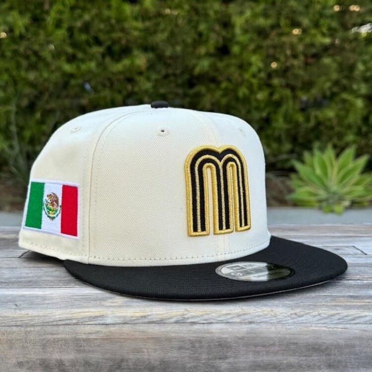 New Era Mexico Ivory/ Black "M" w/Flag 950 Snapback
