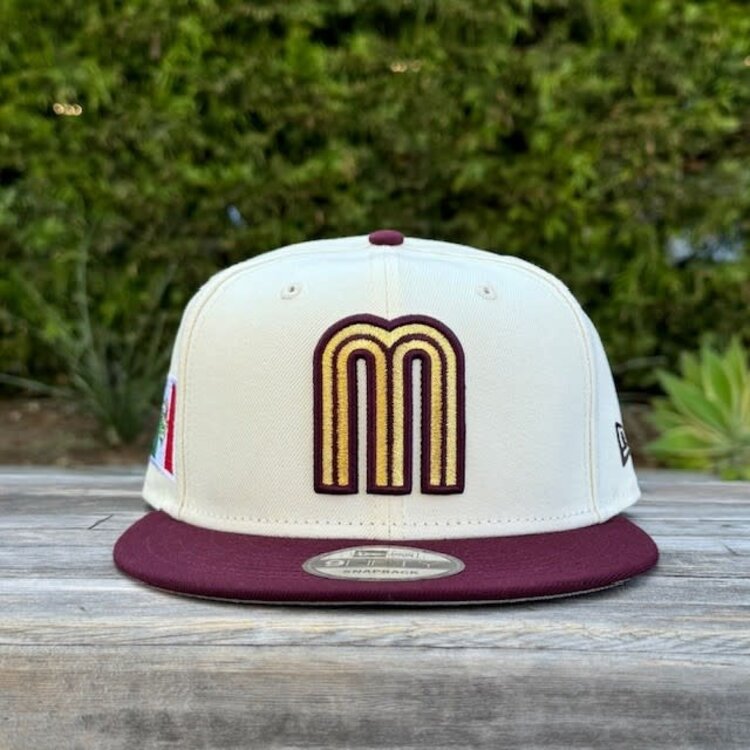 New Era Mexico Ivory/ Maroon "M" w/Flag 950 Snapback