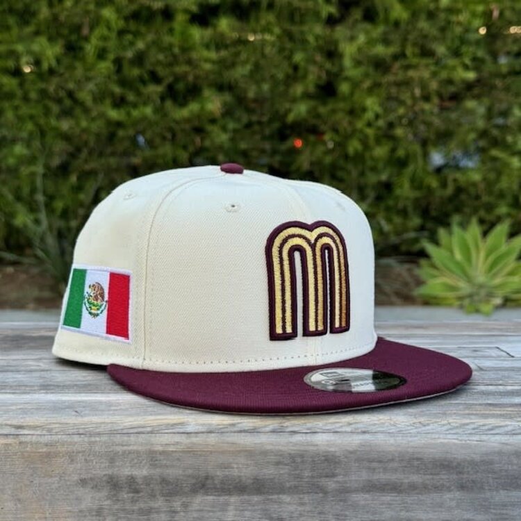 New Era Mexico Ivory/ Maroon "M" w/Flag 950 Snapback