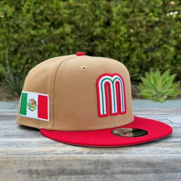 New Era Mexico Khaki/ Red "M" w/Flag 950 Snapback