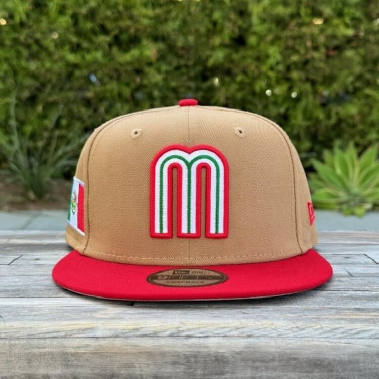 New Era Mexico Khaki/ Red "M" w/Flag 950 Snapback