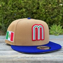 New Era Mexico Khaki/ Royal "M" w/Flag 950 Snapback