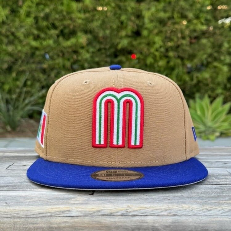 New Era Mexico Khaki/ Royal "M" w/Flag 950 Snapback