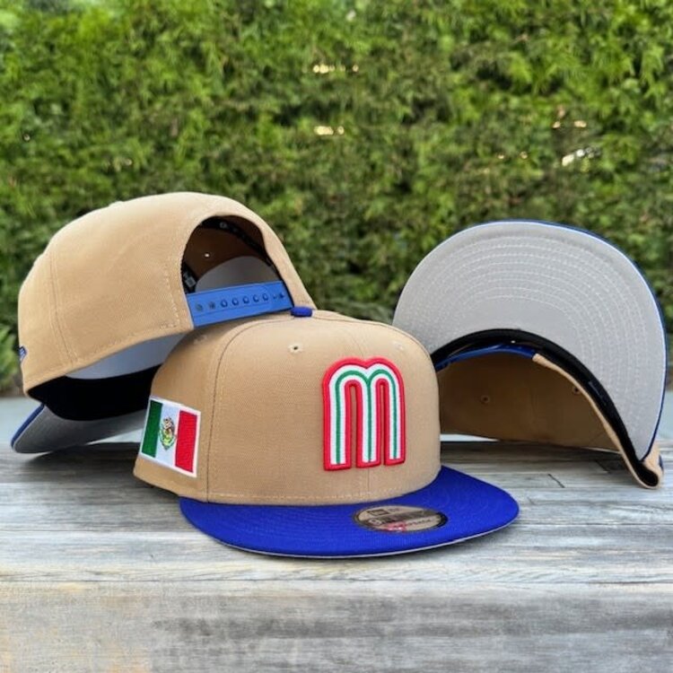 New Era Mexico Khaki/ Royal "M" w/Flag 950 Snapback