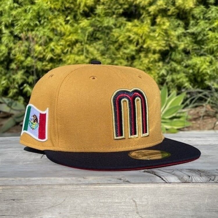 New Era Mexico "M" Tan/ Navy w/Flag 950