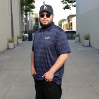 Antigua Dodgers M Polo Compass Navy